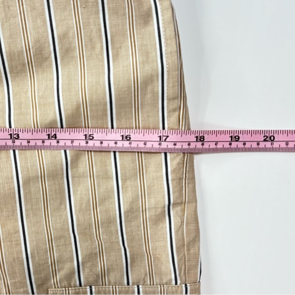 Twin-set Pull-on Utility Cargo Pants Vertical Striped 100% Cotton Shirred Waist - Picture 9 of 15